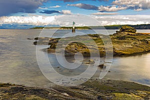 View of the ocean overlooking at the Strait of Georgia in Nanaimo, British Columbia, Canada photo