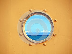 View of the Ocean through a Porthole