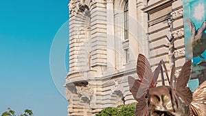 View of the Oceanographic Museum in Monaco timelapse