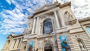 View of the Oceanographic Museum in Monaco timelapse hyperlapse