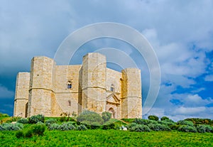 View of an octagonal castle castel del monte near andria, Italy....IMAGE