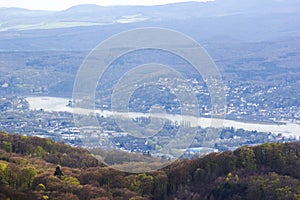 View from the Oelberg on the city of Bonn, Siebengebirge