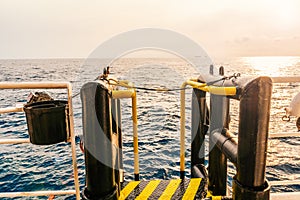 View of offshore vessel boatlanding - installation for crew change