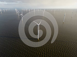 View of an offshore windpark photo