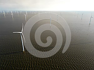 View of an offshore windpark