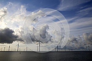 View of an offshore windpark