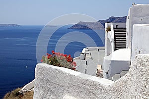 View of Oia and the Caldera of Santorini, Greece photo