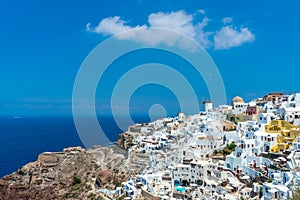 View of Oia the most beautiful village of Santorini Island