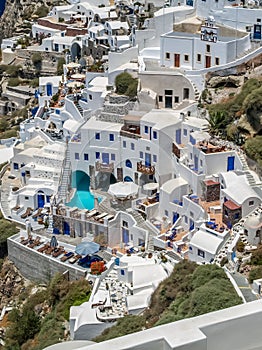 View of oia in santorini