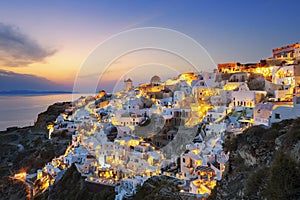 View of Oia at sunset