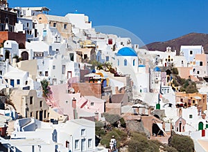 View on Oia village, Santorini Island.