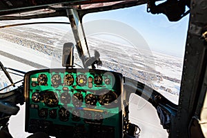 View from the cockpit of a small plane