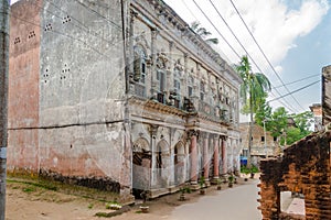 View at the old, abandoned houses on the street Panam Nagar in Sonargaon - Bangladesh photo