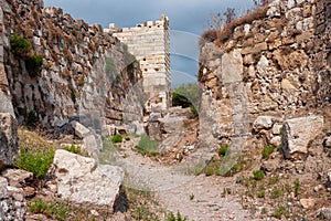 View of the old ancient crusader castle in the historic city of Byblos. The city is a UNESCO World Heritage Site. Lebanon