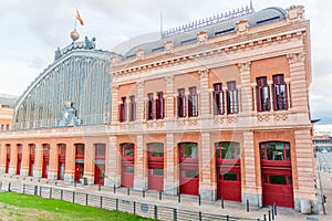 View of the old Atocha train station in Madrid, Spa