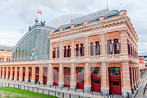 View of the old Atocha train station in Madrid, Spa