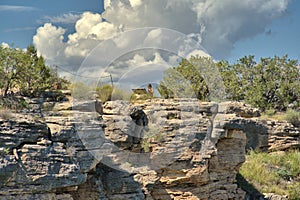 View of an old building foundation from Pueblo Indians