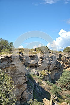 View of an old building foundation from Pueblo Indians