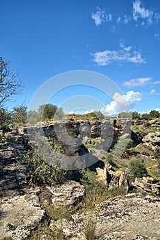 View of an old building foundation from Pueblo Indians