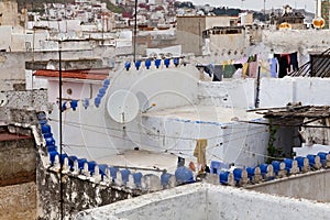 View of the old buildings roofs of Tetouan Medina