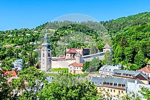 Pohled na Starý hrad v Banské Štiavnici, Slovensko