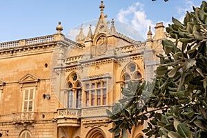 view on a old chruch in the ancient town mdina, malta island