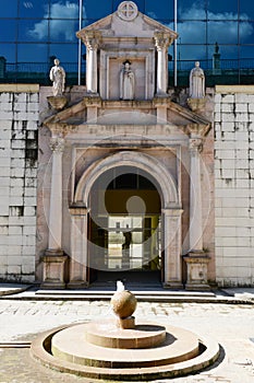 View of Old church in a street of Old Havana