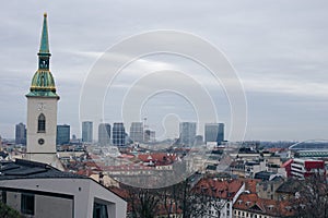 View of the old city in the center of Bratislava