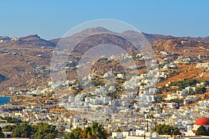 View of the old city on the island of Mykonos, Greece