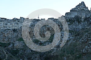 View of the old city of Matera, also known as 