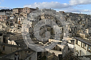 View of the old city of Matera, also known as 