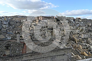 View of the old city of Matera, also known as 