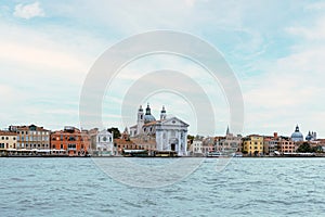 View of the old city of Venice from the sea, Italy