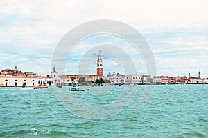View of the old city of Venice from the sea, Italy