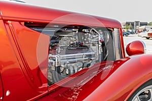 view of old classic retro vintage car engine