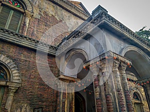 A view of an old colonial house in Calcutta, Kolkata, India