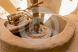 View of an old corn mill in Al Qasr village in Dakhla oasis, Egy