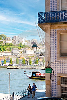 A view of the old docks of Oporto  Portugal.