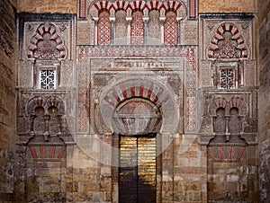 Door of mezquita in cordoba photo