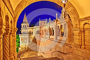 View on the Old Fisherman Bastion in Budapest.