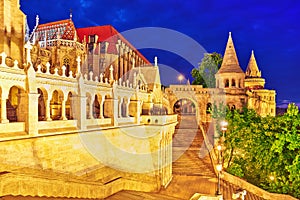 View on the Old Fisherman Bastion in Budapest.