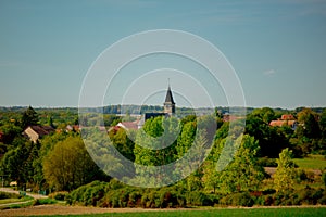 View at old french village in Alsace