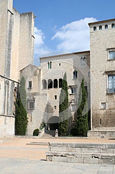 View in the old Gerona by the cathedral photo