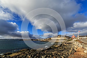 View from the old harbor, church of Our Saviour and Greenlandic