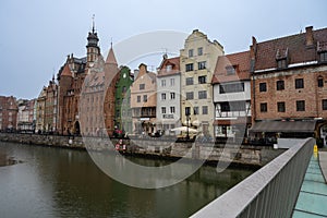 View of the old harbor of Gdansk in Poland.