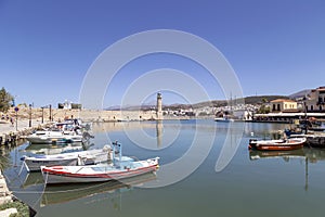 View of the old harbour of Rethymno
