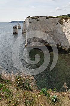 View of Old Harry Rocks at Handfast Point, on the Isle of Purbeck in Dorset