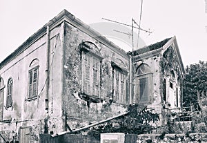 View of old house facade Binyamina northwest Israel