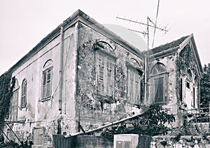 View of old house facade Binyamina northwest Israel