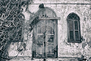 View of old house facade Binyamina northwest Israel